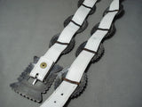 Women's Vintage Native American Navajo Sterling Silver White Belt Concho Belt-Nativo Arts