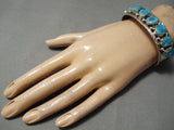 Amazing Vintage Native American Navajo Sky Blue Turquoise Sterling Silver Bracelet-Nativo Arts