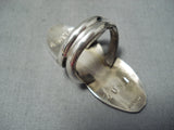 Native American Quint Quam Important Vintage Zuni Turquoise Bluejay Sterling Silver Ring-Nativo Arts