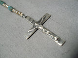 Amazing Vintage Native American Navajo Sterling Silver Turquoise Rosary Necklace-Nativo Arts
