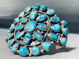 Important Morenci Mine Vintage Native American Navajo Nturquoise Sterling Silver Bracelet-Nativo Arts