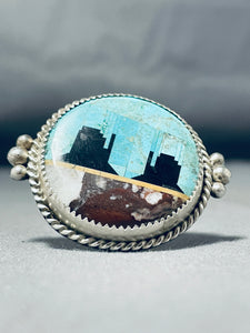 Calvin Desson Unbelievable Native American Navajo Turquoise Sterling Silver Ring-Nativo Arts