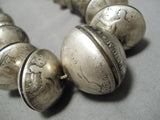One Of The Heaviest Vintage Native American Navajo Sterling Silver Coin Necklace Old-Nativo Arts