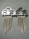 Important Raincloud Vintage Native American Navajo Sterling Silver Earrings-Nativo Arts