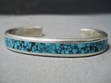 One Of Best Vintage Native American Zuni Spiderweb Turquoise Sterling Silver Bracelet-Nativo Arts