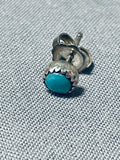 Beautiful Vintage Native American Navajo Turquoise Eye Sterling Silver Earrings-Nativo Arts