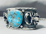Fascinating San Felipe Kingman Turquoise Sterling Silver Bracelet-Nativo Arts