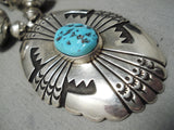 One Of Best Vintage Native American Navajo Thomas Singer Turquoise Sterling Silver Necklace-Nativo Arts