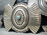 Sunshine Reeves Vintage Native American Navajo Rare Turquoise Sterling Silver Concho Belt-Nativo Arts