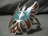 Exceptional Vintage Native American Navajo Inlay Turquoise Sterling Silver Native Old Bracelet-Nativo Arts
