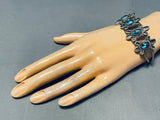 Jaw Dropping Old Bisbee Turquoise Vintage Native American Navajo Sterling Silver Bracelet-Nativo Arts