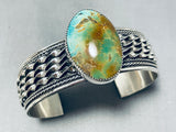Twist Row Unique Vintage Native American Navajo Royston Turquoise Sterling Silver Bracelet-Nativo Arts