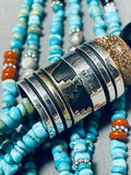 Native American Authentic Singer Rare Turquoise Sterling Silver Necklace-Nativo Arts