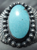 Huge Flank Vintage Native American Navajo Turquoise Sterling Silver Bracelet-Nativo Arts