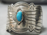 Amazing Vintage Native American Navajo Hand Carved Sterling Silver Turquoise Hair Barrette Clip-Nativo Arts
