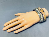 Native American One Of The Most Detailed Ever Pueblo Turquoise Sterling Silver Bracelet-Nativo Arts