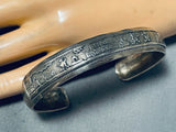 Extreme Detail Vintage Native American Navajo Sterling Silver Storyteller Bracelet-Nativo Arts