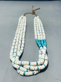 Native American One Of The Most Unique Vintage Santo Domingo Turquoise Shell Necklace-Nativo Arts
