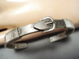 Intricate Buckle Vintage Navajo Sterling Silver Bracelet Native American Old-Nativo Arts
