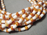 Native American Tremendous Rare Santo Domingo Coral White Shell Sterling Silver Necklace-Nativo Arts