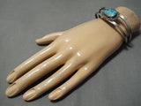 Exceptional Vintage Native American Zuni Native Blue Gem Turquoise Sterling Silver Bracelet-Nativo Arts