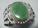 Early Huge Vintage Native American Navajo Cerrillos Turquoise Sterling Silver Bracelet-Nativo Arts