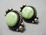 Amazing Vintage Navajo Gaspeite Sterling Silver Native American Earrings Old-Nativo Arts