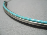 Native American Exceptional Vintage Navajo Turquoise Heishi Sterling Silver Necklace Old-Nativo Arts