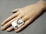 Museum Authentic Vintage Navajo Native American Hopi Petroglyph Sterling Silver Ring Old-Nativo Arts