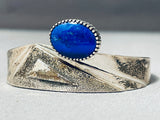 Quality Vintage Native American Navajo Lapis Sterling Silver Geometric Bracelet-Nativo Arts