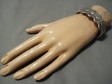 Amazing Vintage Native American Navajo Nez Sunbursting Sterling Silver Bracelet Cuff-Nativo Arts