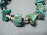 Native American Striking Vintage Santo Domingo Royston Turquoise Heishi Sterling Silver Necklace-Nativo Arts