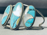 Best Nelson Lee Vintage Native American Navajo Turquoise Sterling Silver Inlay Bracelet-Nativo Arts