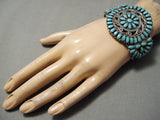 Authentic Vintage Native American Navajo Larry Moses Begay Turquoise Sterling Silver Bracelet-Nativo Arts