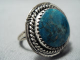 Amazing Vintage Native American Navajo Turquoise Sterling Silver Rope Ring Old-Nativo Arts