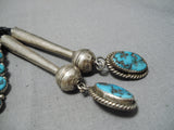 Astounding Vintage Native American Navajo Kingman Turquoise Sterling Silver Bolo Tie-Nativo Arts