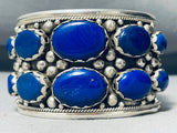 125 Grams Massive Powerful Vintage Sterling Silver Lapis Bracelet-Nativo Arts