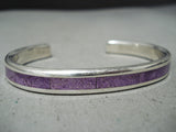 Fantastic Zuni Purple Agate Sterling Silver Bracelet Native American-Nativo Arts