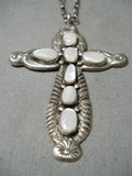 Important Vintage Native American Zuni Horace Iule Sterling Silver Cross Necklace-Nativo Arts