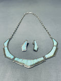 Important Vintage Native American Navajo Pete Sierra Opal Sterling Silver Necklace-Nativo Arts