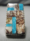 Astonishing Vintage Native American Navajo Sterling Silver Wildhorse Turquoise Ring-Nativo Arts