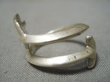 Very Rare Vintage Native American Navajo Coiled Arrow Adjustable Sterling Silver Ring Old-Nativo Arts