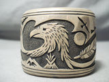 Best Vintage Thomas Singer Native American Navajo Sterling Silver Eagle Bracelet-Nativo Arts