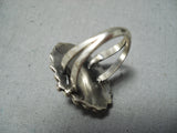 Incredible Vintage Navajo Tigers Eye Sterling Silver Ring Native American Old-Nativo Arts