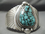 Quality Vintage Native American Navajo Carico Lake Turquoise Sterling Silver Bracelet-Nativo Arts