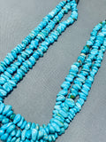 Hand Tooled Tubule Sterling Silver Vintage Native American Navajo Turquoise Necklace-Nativo Arts