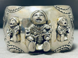 Spectacular Yazzie Vintage Native American Navajo Sterling Silver Storyteller Bracelet-Nativo Arts