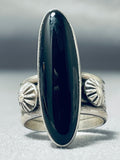 Elegant Native American Navajo Black Onyx Ben Begaye (d) Sterling Silver Ring-Nativo Arts