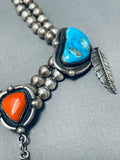 One Of Most Unique Ever Vintage Native American Navajo Choker Turquoise Sterling Silver Necklace-Nativo Arts