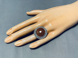Fabulous Vintage Native American Navajo Carnelian Sterling Silver Ring-Nativo Arts